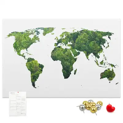 Green Forest Map Printed Cork Board