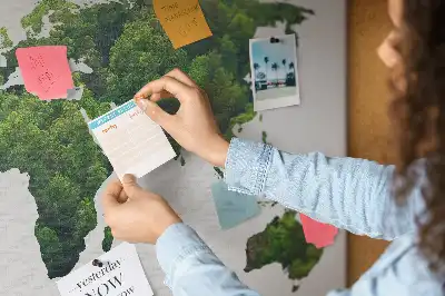 Green Forest Map Printed Cork Board