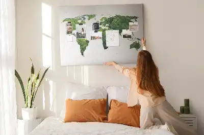 Green Forest Map Printed Cork Board
