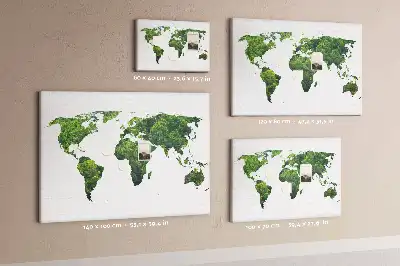 Green Forest Map Printed Cork Board