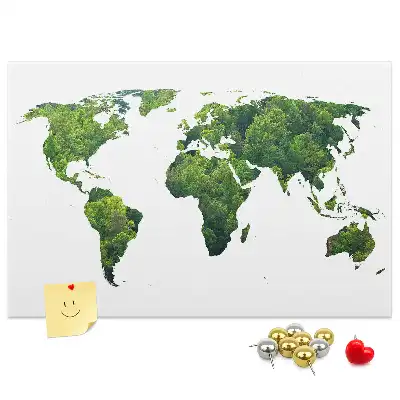 Green Forest Map Printed Cork Board