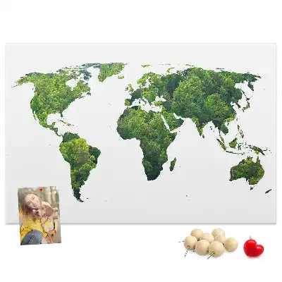 Green Forest Map Printed Cork Board