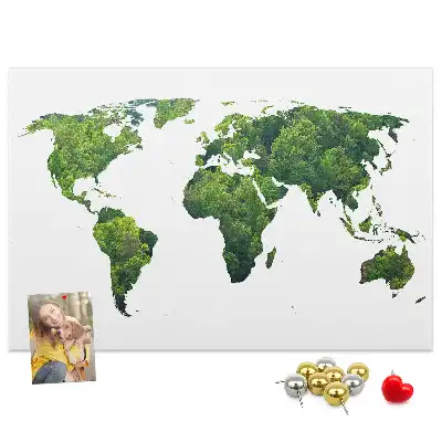 Green Forest Map Printed Cork Board