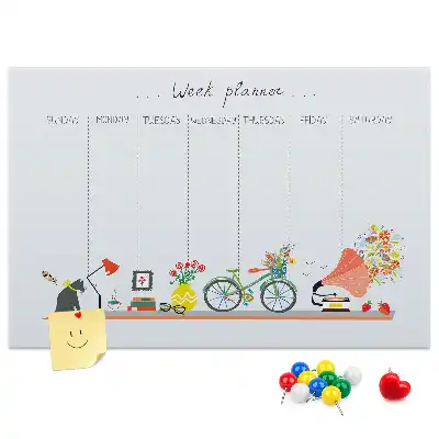 Cork memo board Weekly planner
