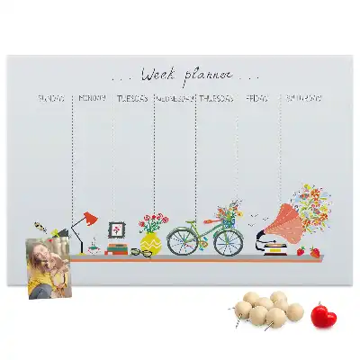 Cork memo board Weekly planner