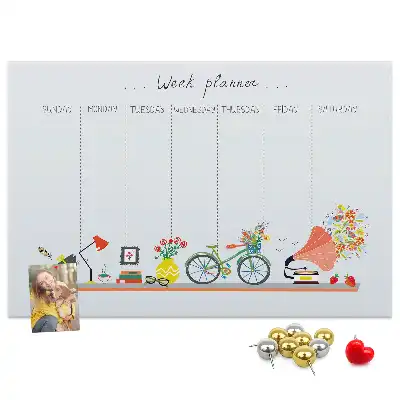 Cork memo board Weekly planner