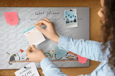 Cork memo board Weekly planner