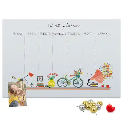 Cork memo board Weekly planner