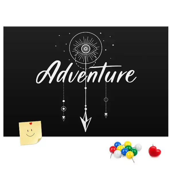 Cork memo board with travel quote