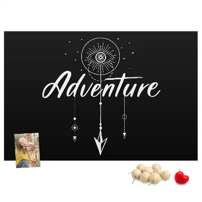 Cork memo board with travel quote