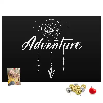 Cork memo board with travel quote