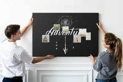 Cork memo board with travel quote