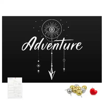 Cork memo board with travel quote