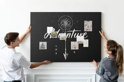 Cork memo board with travel quote