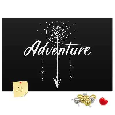 Cork memo board with travel quote