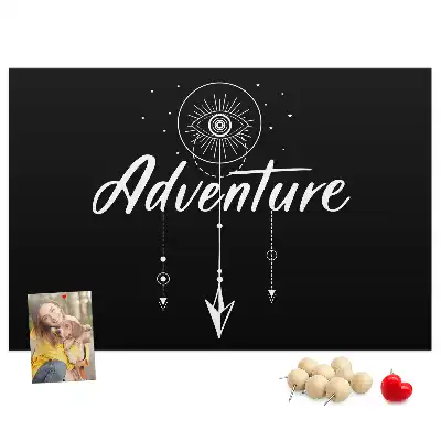 Cork memo board with travel quote