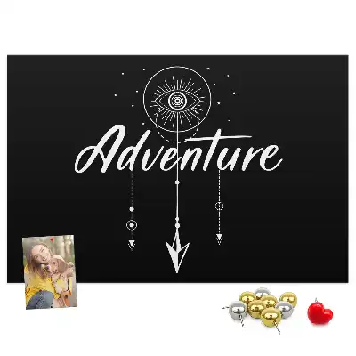 Cork memo board with travel quote