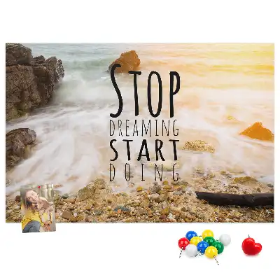 Printed Cork Memo Board Motivational text