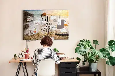 Printed Cork Memo Board with Motivational Text