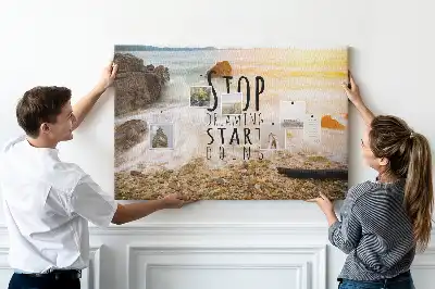 Printed Cork Memo Board with Motivational Text