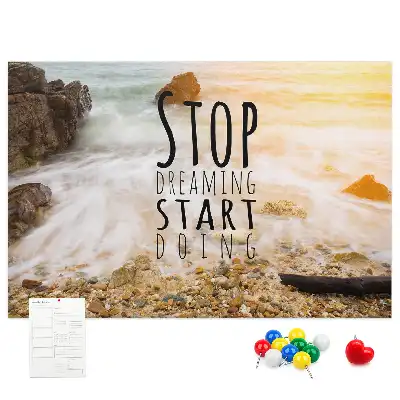Printed Cork Memo Board with Motivational Text