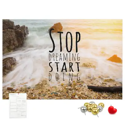 Printed Cork Memo Board with Motivational Text