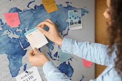 Watercolor World Map Printed Cork Board