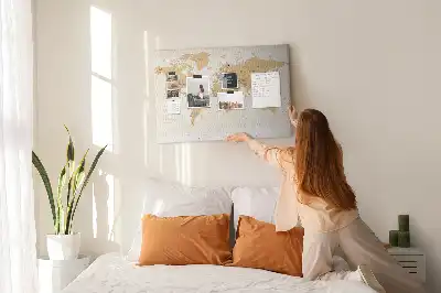 Printed Cork Board Political World Map