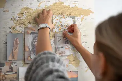 Printed Cork Board Political World Map