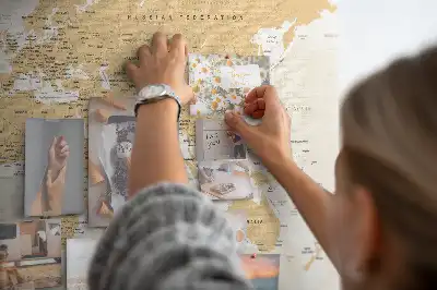 Printed Cork Board Political World Map