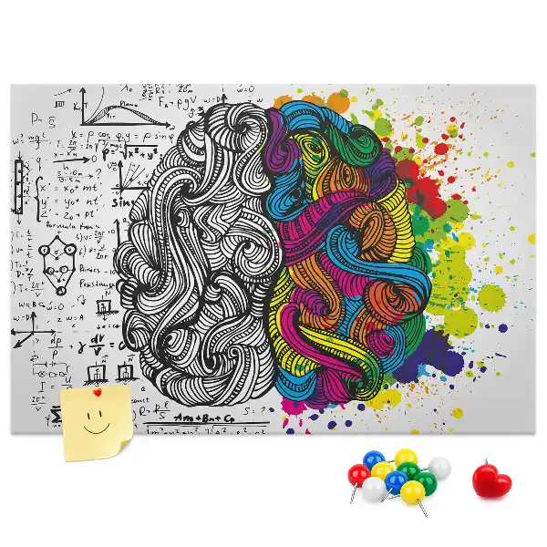 Brain Abstraction Printed Cork Memo Board
