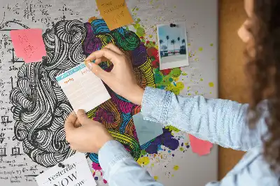 Brain Abstraction Printed Cork Memo Board