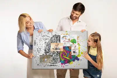 Brain Abstraction Printed Cork Memo Board