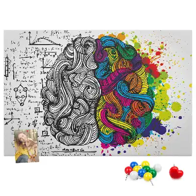 Brain Abstraction Printed Cork Memo Board