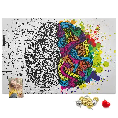Brain Abstraction Printed Cork Memo Board