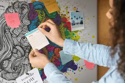 Brain Abstraction Printed Cork Memo Board