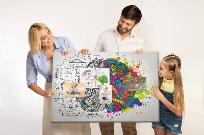 Brain Abstraction Printed Cork Memo Board