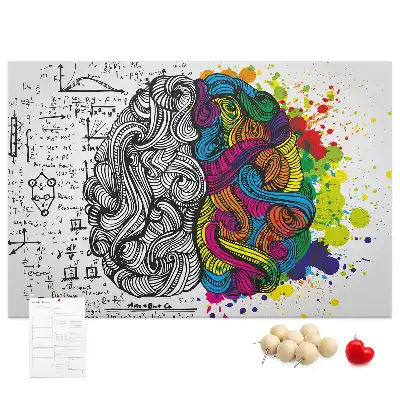 Brain Abstraction Printed Cork Memo Board