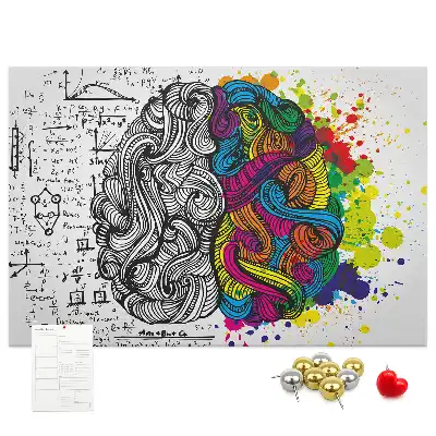 Brain Abstraction Printed Cork Memo Board