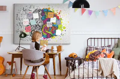 Brain Abstraction Printed Cork Memo Board