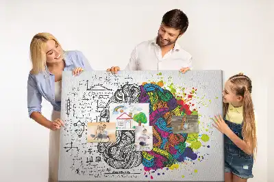 Brain Abstraction Printed Cork Memo Board
