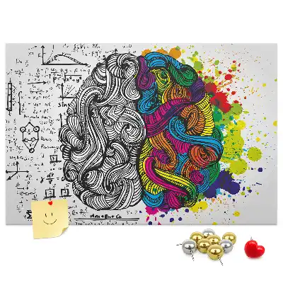 Brain Abstraction Printed Cork Memo Board