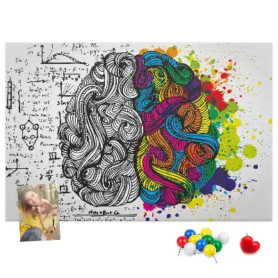 Brain Abstraction Printed Cork Memo Board