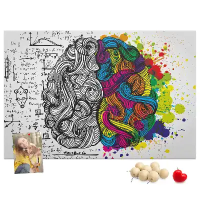 Brain Abstraction Printed Cork Memo Board
