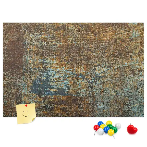 Rust on metal cork memo board