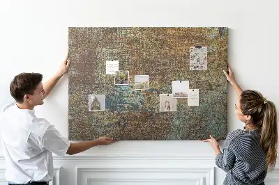 Rust on metal cork memo board