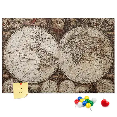 Printed Old World Map Cork Board