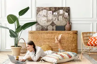 Printed Old World Map Cork Board