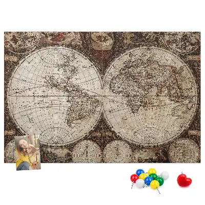 Printed Old World Map Cork Board