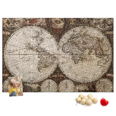 Printed Old World Map Cork Board